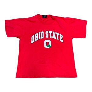 Steve & Barrys Ohio State University T-Shirt Red Size L Cotton Short Sleeve READ